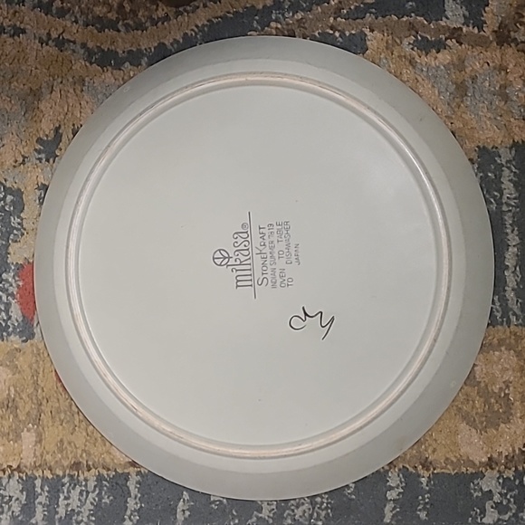 VINTAGE MIKASA 'INDIAN SUMMER' STONE KRAFT DINNER PLATES SET OF 2 - Picture 10 of 14